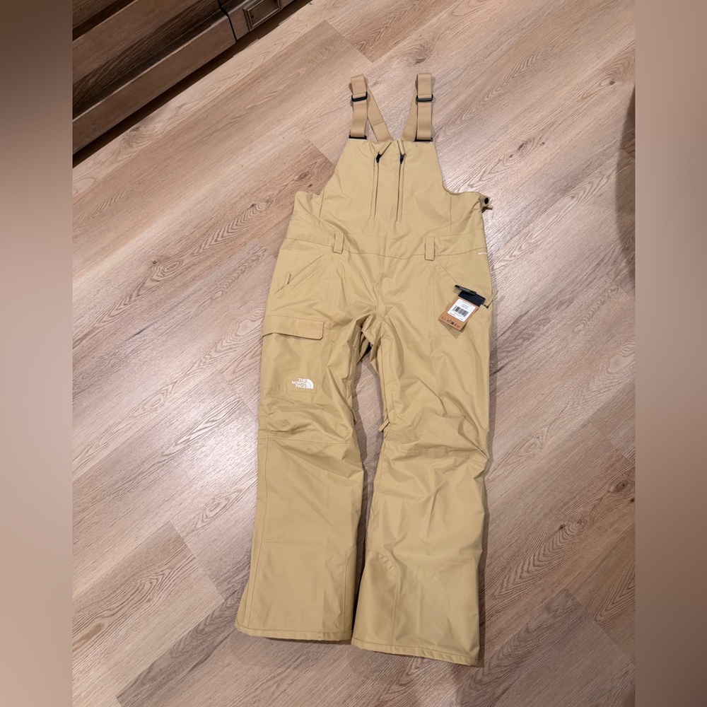 The North Face Beige Snow Bib Overalls